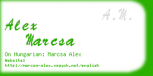 alex marcsa business card